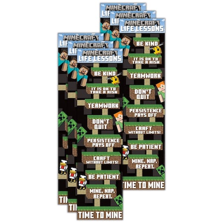 Eureka Minecraft Life Lessons Banner, 12in. x 45in., 6PK 849347